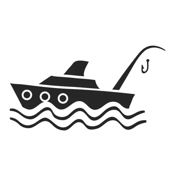 Handgezeichnete Fischerboot Vektor Illustration — Stockvektor