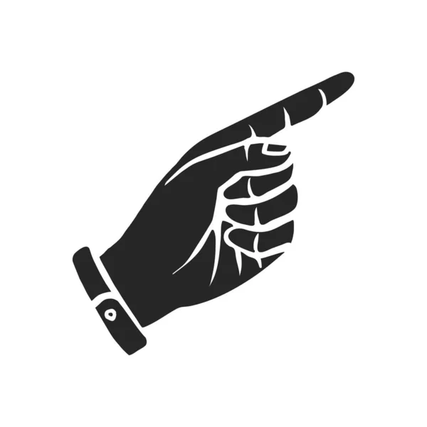 Ícone Desenhado Mão Apontando Mão Ilustração Vetorial — Vetor de Stock