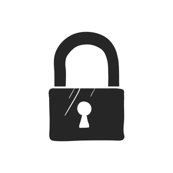 Hand Drawn Padlock Vector Illustration — Stock Vector