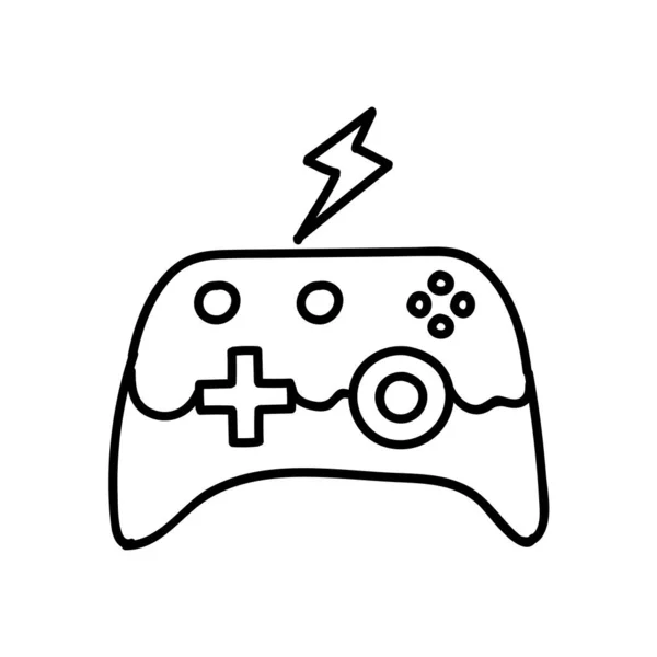 Game Controller Icon Hand Drawn Vector Illustration Editable Line Stroke — Stock Vector