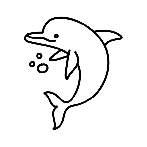 海豚的图标 手绘矢量图解 可编辑线条笔划 图库矢量图片