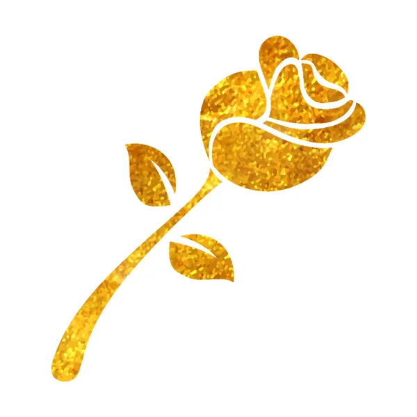 金箔纹理矢量图上手工绘制的玫瑰图标 免版税图库矢量图片