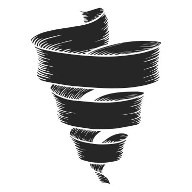 El çizimi kurdele afişleri vintage elementler vektör illüstrasyonu