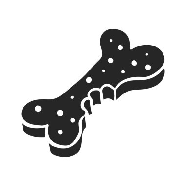 El çizimi köpek maması ikonu kemik şekilli köpek bisküvi vektör çizimi