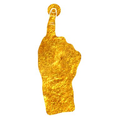 El çizimi dokunmatik parmak hareketi simgesi altın folyo doku çizimi