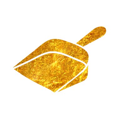 Altın folyo doku çizimi ile el çizimi faraş simgesi