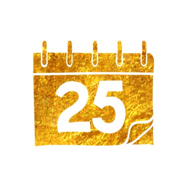 Altın folyo doku çizimi ile el çizimi Noel simgesi