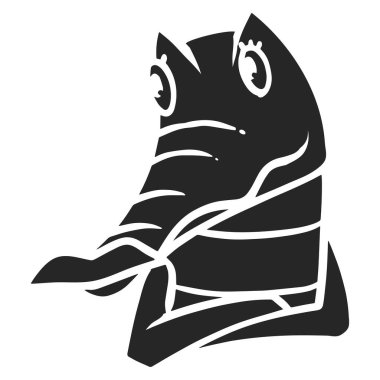 El çizimi ikon dişi timsah çizgi film karakteri. Vektör illüstrasyonu.