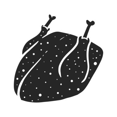 El çizimi simge tüm tavuk vektörü illüstrasyonu.