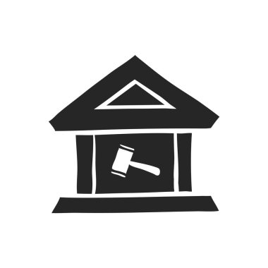 El çizimi müzayede evi vektör çizimi