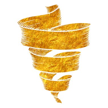 El çizimi kurdele bayrakları altın folyo doku illüstrasyonunda vintage elementler