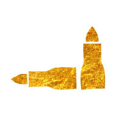 Altın folyo doku çizimi ile el çizimi Mermi simgesi