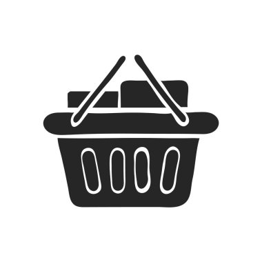 El çizimi Alışveriş sepeti vektör çizimi