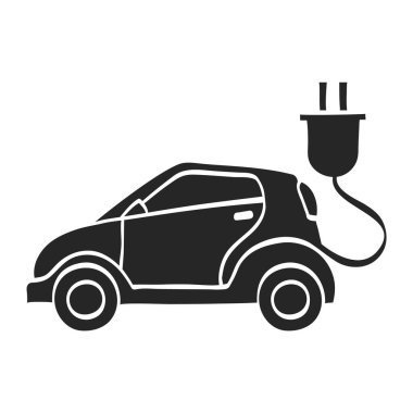 El çizimi Elektrikli araba vektör çizimi