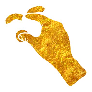 El çizimi dokunmatik parmak hareketi simgesi altın folyo doku çizimi