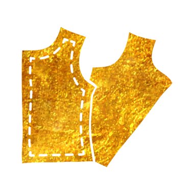 Altın folyo doku çizimi illüstrasyonunda el çizimi kalıp simgesi