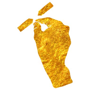 El çizimi dokunmatik parmak hareketi simgesi altın folyo doku çizimi