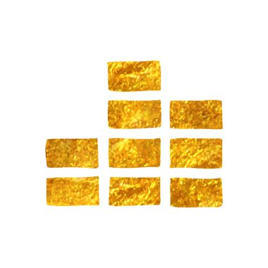 Altın folyo doku çizimi illüstrasyonunda el çizimi Ses dosya simgesi