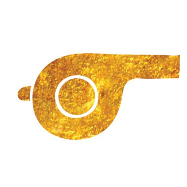 El çizimi Islık simgesi altın folyo doku çizimi