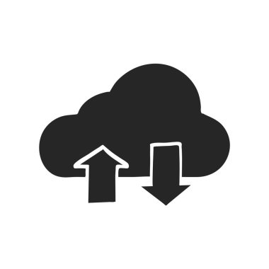 Ok vektör illüstrasyonlu el çizimi Bulut simgesi