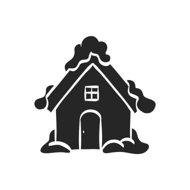 Kar vektörü resimli el çizimi ev