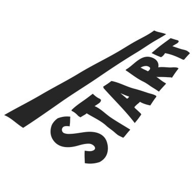 El çizimi Başlangıç çizgisi vektör çizimi