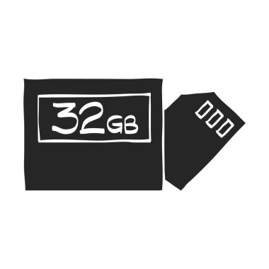 El çizimi Sıkıştırılmış flaş ve SD kart vektör çizimi