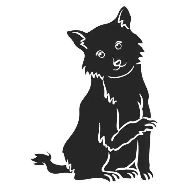 Handgezeichnete Ikone Hauskatze Animal Color Illustration — Stockvektor