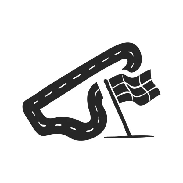 Hand Drawn Race Circuit Vector Illustration — Stock Vector