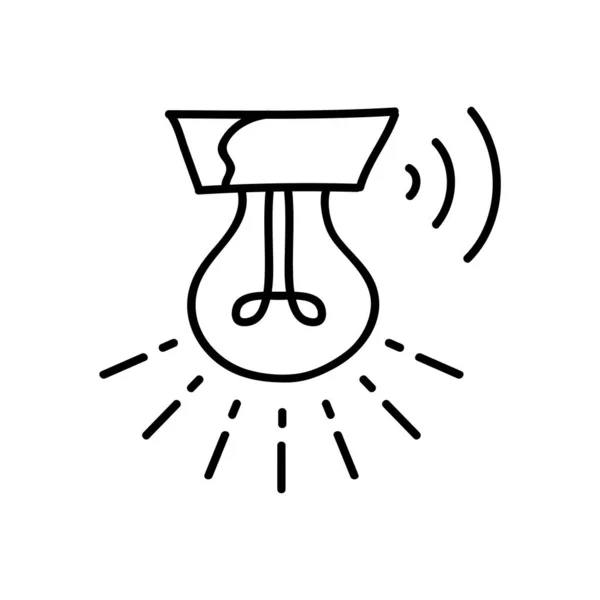 Значок Освітлення Лампочки Рука Намальована Векторна Ілюстрація Змінити Хід Рядка — стоковий вектор