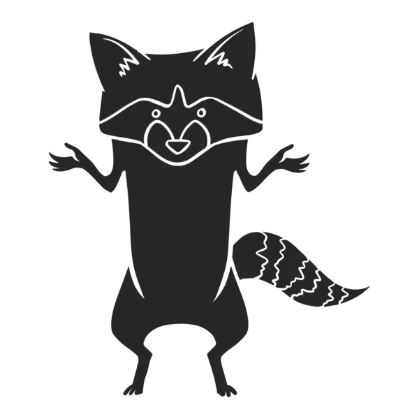 Handgezeichnetes Symbol Verwirrt Waschbär Vektorillustration — Stockvektor