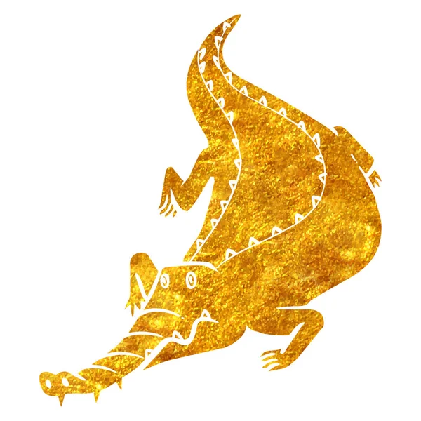Alligator Texture Feuille Dessinée Main Illustration Vectorielle — Image vectorielle