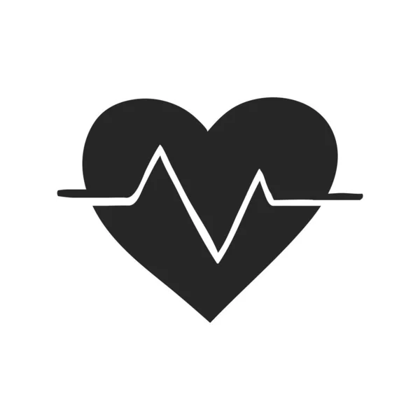 Dibujado Mano Frecuencia Cardíaca Vector Ilustración — Vector de stock