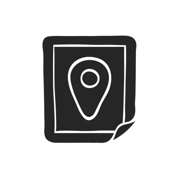 Handgetekende Pin Locatie Kaart Vector Illustratie — Stockvector