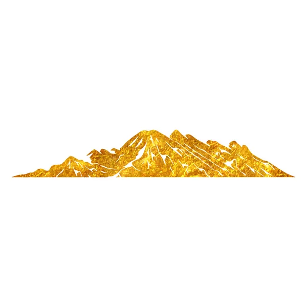 Handgezeichnete Berge Goldfolie Textur Vektor Illustration — Stockvektor