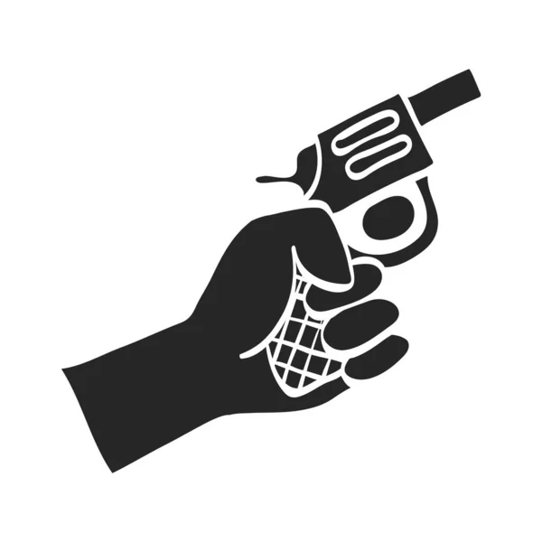 Hand Getekend Start Pistool Vector Illustratie — Stockvector