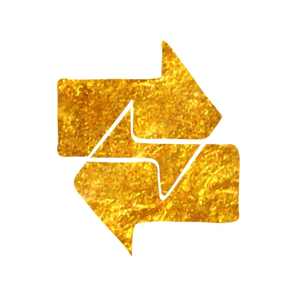 손으로 Arrows Icon Gold Foil 텍스처 — 스톡 벡터