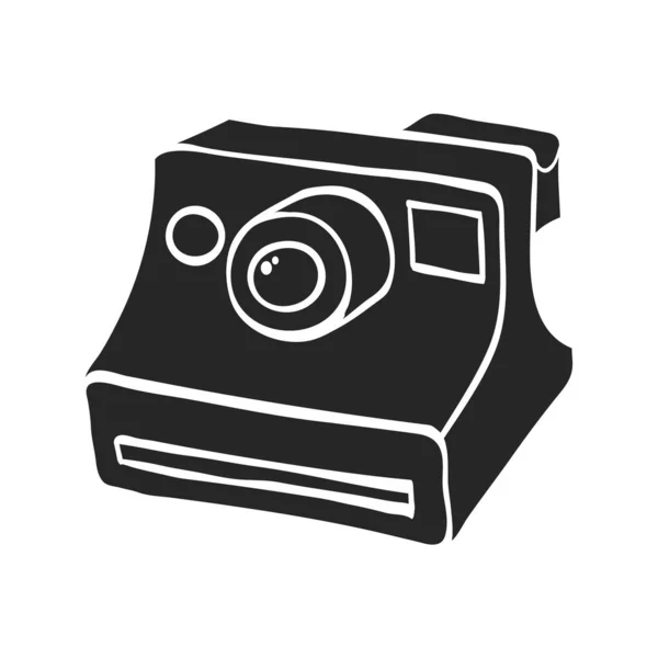 Met Hand Getekend Instant Camera Vector Illustratie — Stockvector