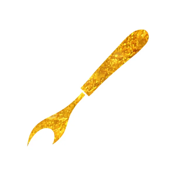 Handgezeichnetes Nahtripper Symbol Goldfolie Textur Vektor Illustration — Stockvektor