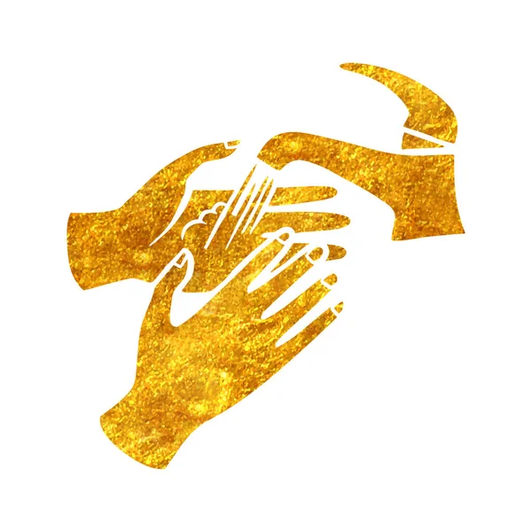 Desenho Desenhado Mão Folha Ouro Textura Mão Lavagem Desenho Ilustração — Vetor de Stock