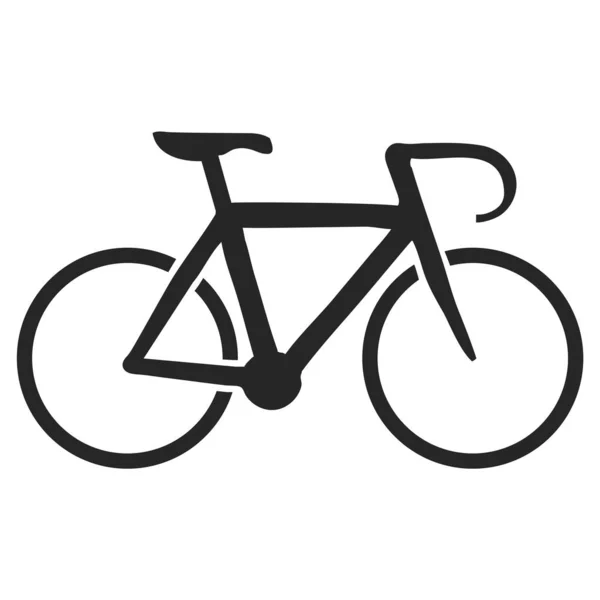 Carretera Dibujada Mano Bicicleta Vector Ilustración — Vector de stock