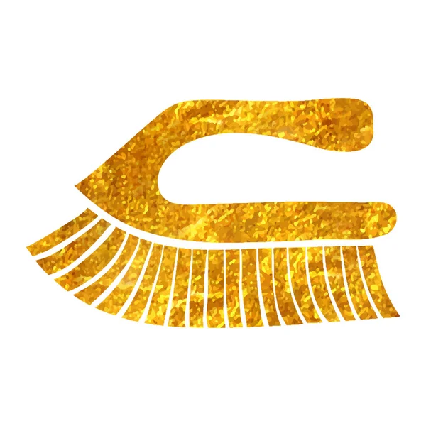 Χειροποίητο Εικονίδιο Πινέλου Χρυσό Φύλλο Υφής Διανυσματική Απεικόνιση — Διανυσματικό Αρχείο