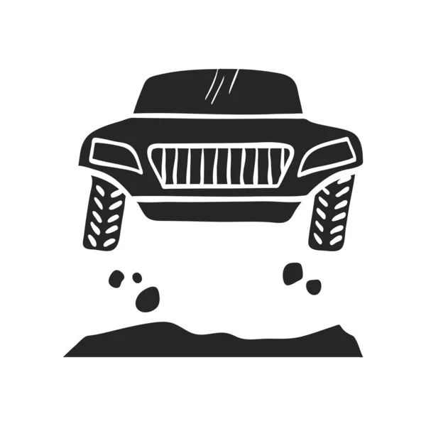 Hand Getekend Rally Auto Vector Illustratie — Stockvector