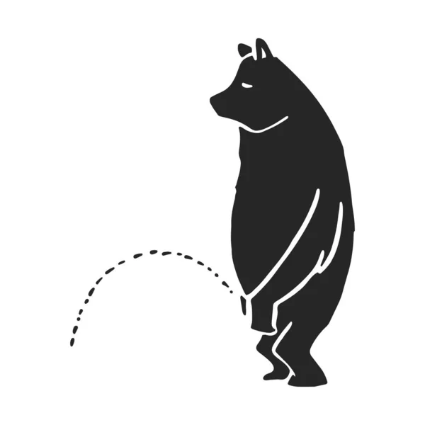 Kézzel Rajzolt Medve Vizelő Vektor Illusztráció — Stock Vector