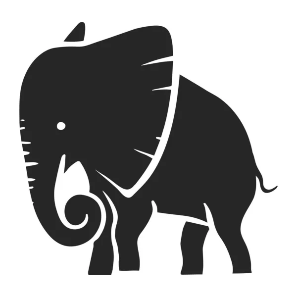 Elefante Ícone Desenhado Mão Ilustração Vetorial — Vetor de Stock