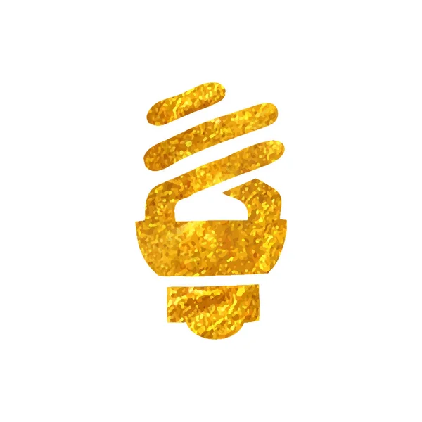 Handgezeichnetes Glühbirnen Symbol Goldfolie Textur Vektor Illustration — Stockvektor