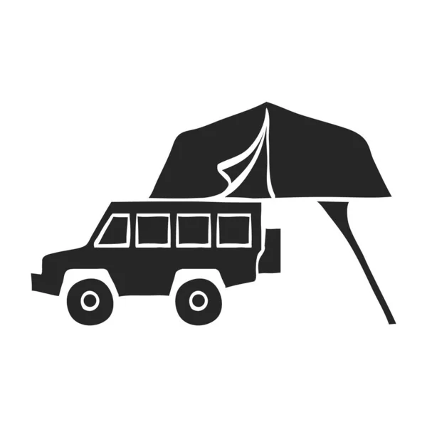 Mão Desenhada Portátil Camping Tenda Vetor Ilustração — Vetor de Stock