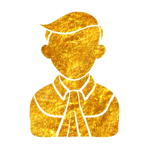 Χειροποίητο Εικονίδιο Του Δικαστή Avatar Χρυσό Φύλλο Υφής Διανυσματική Απεικόνιση — Διανυσματικό Αρχείο