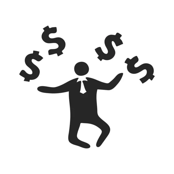 Handgezeichnete Geschäftsmann Geld Vektor Illustration — Stockvektor