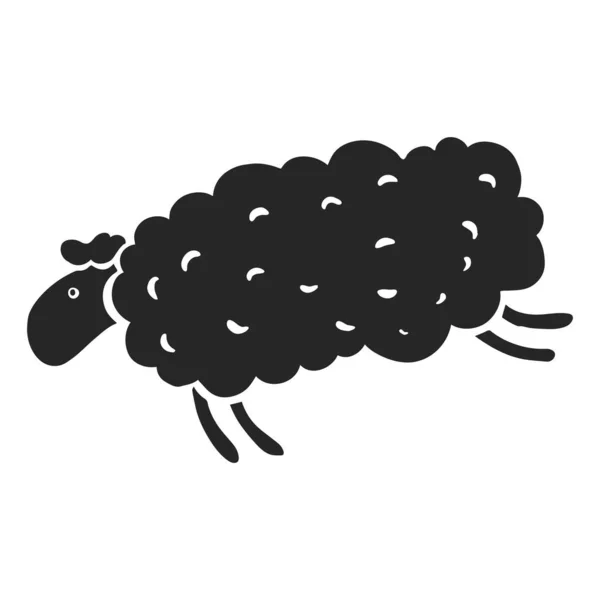 Ícone Desenhado Mão Saltando Ovelhas Ilustração Vetorial —  Vetores de Stock